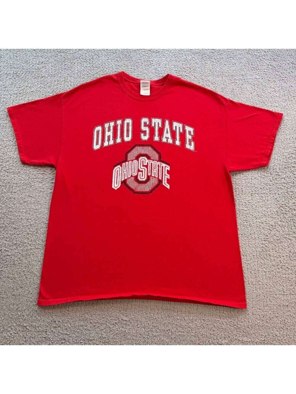 Vintage Y2K Ohio State Buckeyes Red Graphic T-Shirt XL OSU NCAA University